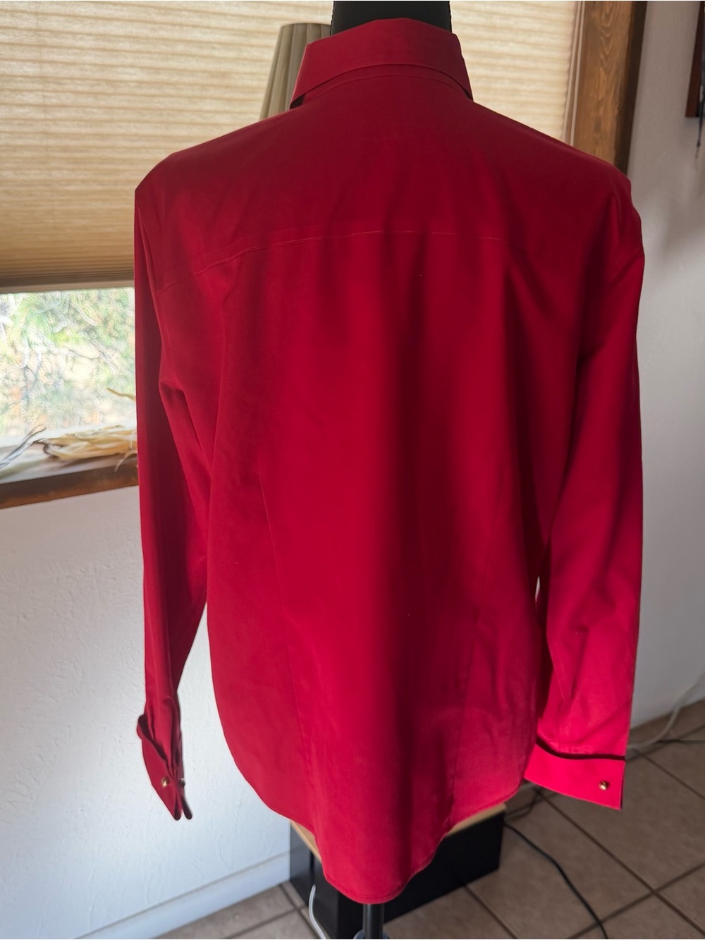 Alex Marie Red Ruffled Button-Down Blouse - Picture 2 of 4